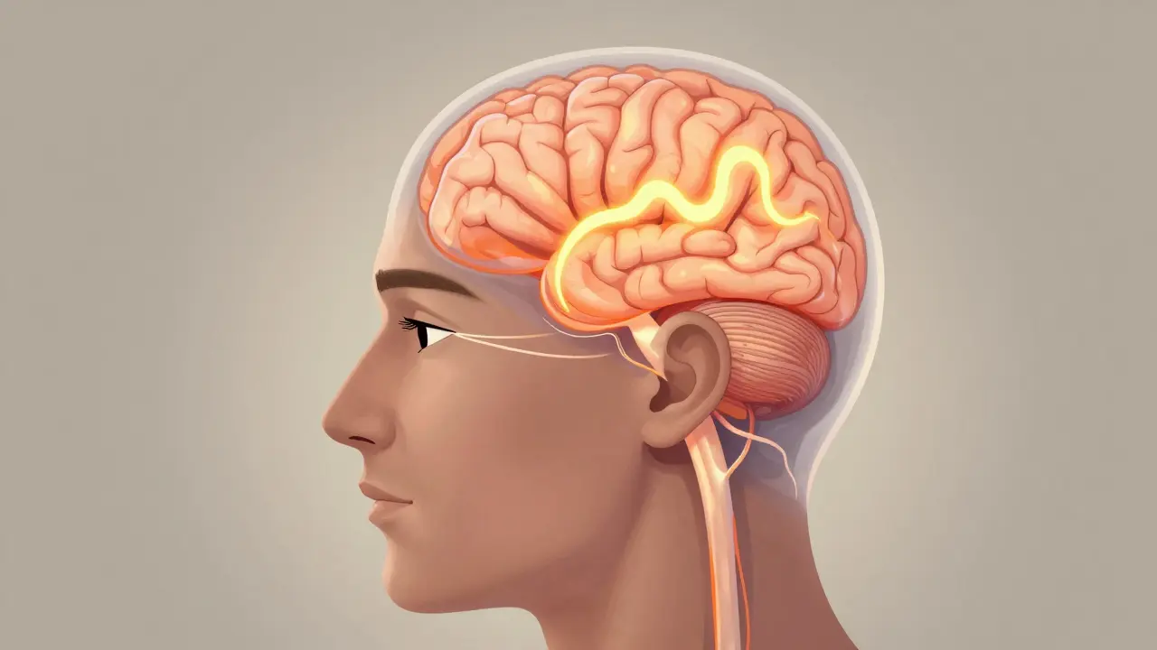 Transparent head showing internal pressure waves